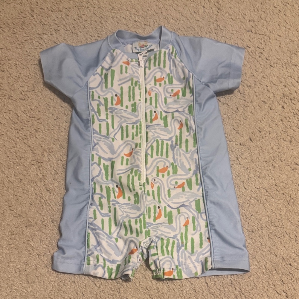 Busy Bee Smocks Flamingo One Piece Swimsuit
